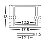 Havit Lighting Lighting 18mm x 13mm Silver Weatherproof IP65 Square Aluminium LED Profile Havit Lighting - HV9693-1812 Lights-For-You
