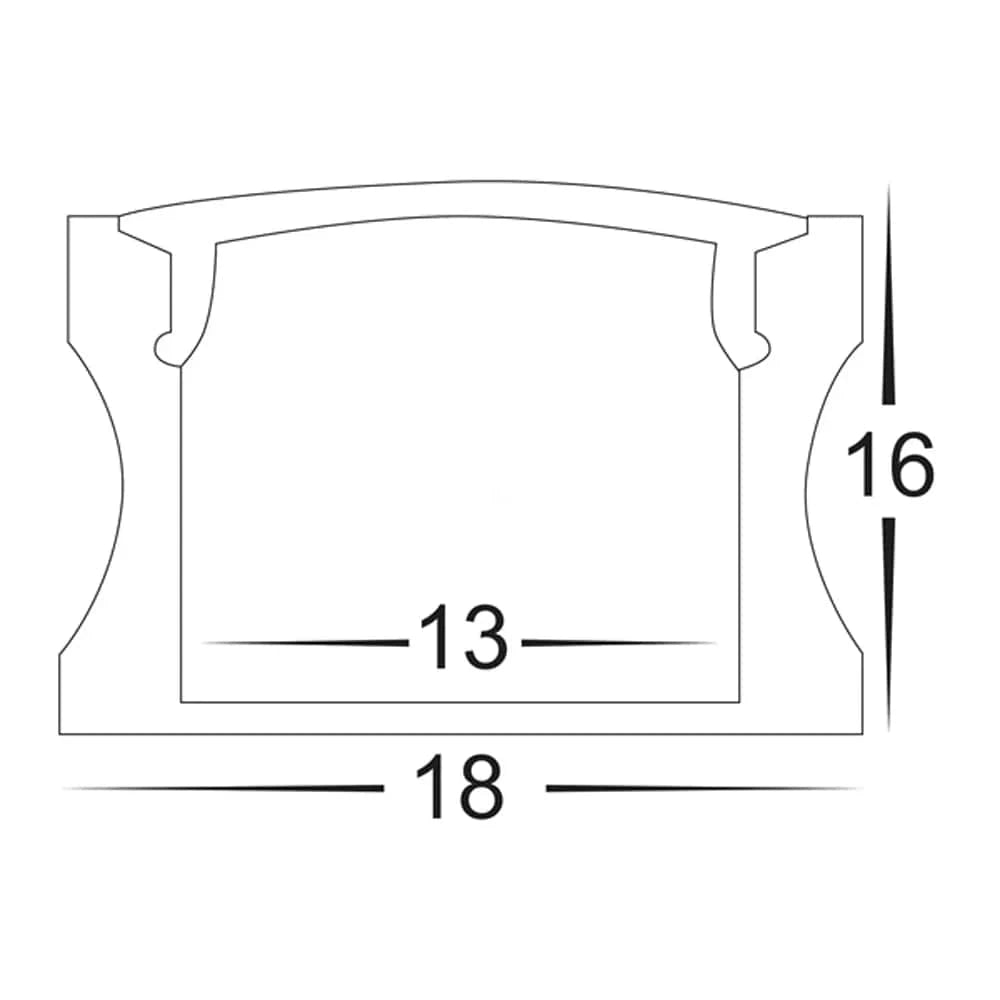 Havit Lighting Lighting 18mm x 15mm Deep Square Silver/Black/White Aluminium Profile Havit Lighting - HV9693-1815 Lights-For-You