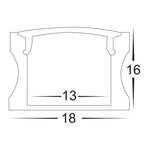 Havit Lighting Lighting 18mm x 15mm Deep Square Silver/Black/White Aluminium Profile Havit Lighting - HV9693-1815 Lights-For-You