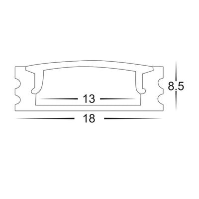 Havit Lighting Lighting 18mm x 9mm Black Shallow Square LED Profile Havit Lighting - HV9693-1707-BLK Lights-For-You