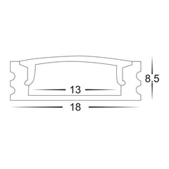 Havit Lighting Lighting 18mm x 9mm Silver Square Aluminium LED Profile Havit Lighting HV9693-1707 Lights-For-You
