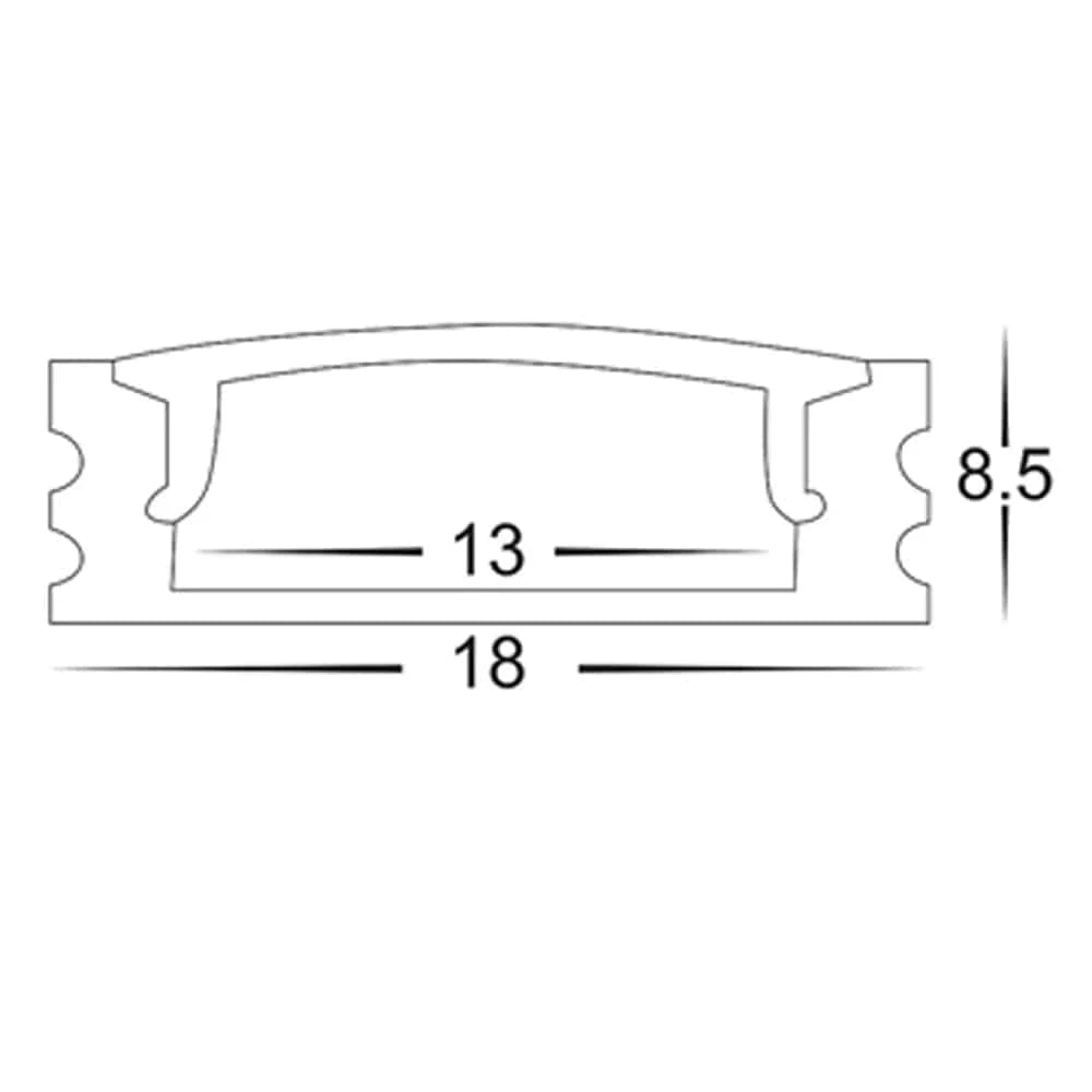 Havit Lighting Lighting 18mm x 9mm White Shallow Square LED Profile Havit Lighting - HV9693-1707-WHT Lights-For-You