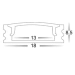 Havit Lighting Lighting 18mm x 9mm White Shallow Square LED Profile Havit Lighting - HV9693-1707-WHT Lights-For-You