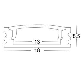 Havit Lighting Lighting 18mm x 9mm White Shallow Square LED Profile Havit Lighting - HV9693-1707-WHT Lights-For-You