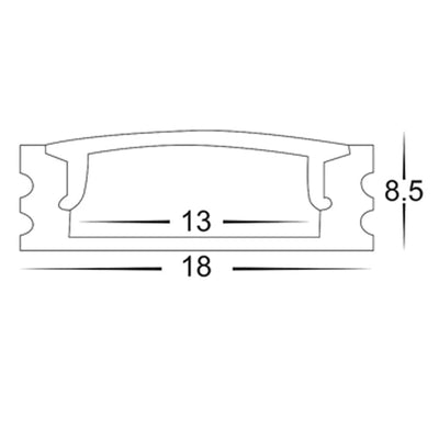 Havit Lighting Lighting 18mm x 9mm White Shallow Square LED Profile Havit Lighting - HV9693-1707-WHT Lights-For-You