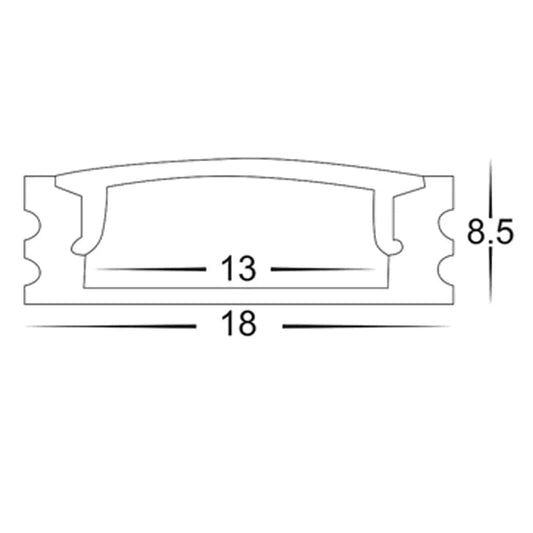 Havit Lighting Lighting 18mm x 9mm White Shallow Square LED Profile Havit Lighting - HV9693-1707-WHT Lights-For-You