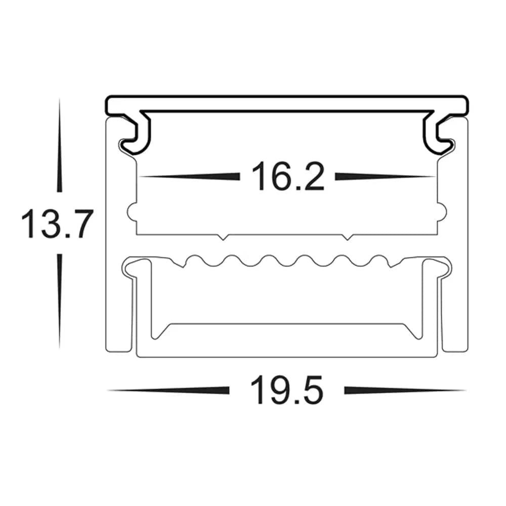 Havit Lighting Lighting 19mm x 14mm Silver Square Aluminium LED Profile Havit Lighting - HV9693-1922 Lights-For-You