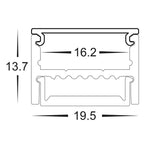 Havit Lighting Lighting 19mm x 14mm Silver Square Aluminium LED Profile Havit Lighting - HV9693-1922 Lights-For-You