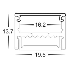 Havit Lighting Lighting 19mm x 14mm Silver Square Aluminium LED Profile Havit Lighting - HV9693-1922 Lights-For-You