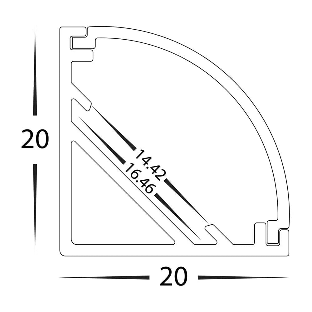 Havit Lighting Lighting 20mm x 20mm LED Corner Aluminium Lights-For-You HV9691-2020