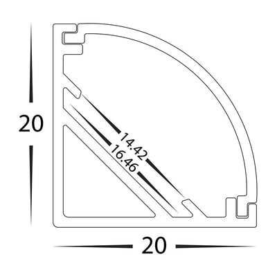 Havit Lighting Lighting 20mm x 20mm LED Corner Aluminium Lights-For-You HV9691-2020