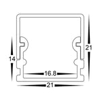 Havit Lighting Lighting 21mm x 21mm Silver Square Aluminium LED Profile Havit Lighting - HV9693-2114 Lights-For-You