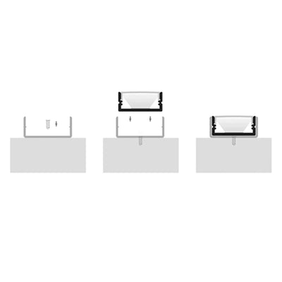 Havit Lighting Lighting 23mm x 10mm Shallow Square Aluminium LED Profile Black Havit Lighting - HV9693-2310-BLK Lights-For-You