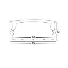 Havit Lighting Lighting 23mm x 10mm Shallow Square Aluminium LED Profile Black Havit Lighting - HV9693-2310-BLK Lights-For-You