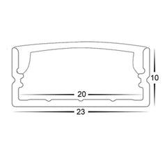 Havit Lighting Lighting 23mm x 10mm Silver Shallow Square Aluminium LED Profile Havit Lighting - HV9693-2310 Lights-For-You