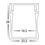 Havit Lighting Lighting 23mm x 28mm Silver Deep Square Aluminium LED Profile Havit Lighting - HV9693-2320 Lights-For-You