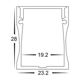 Havit Lighting Lighting 23mm x 28mm Silver Deep Square Aluminium LED Profile Havit Lighting - HV9693-2320 Lights-For-You