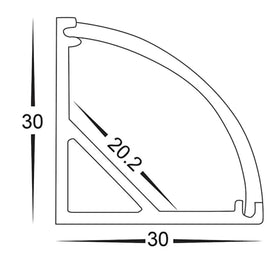 Havit Lighting Lighting 30mm x 30mm Silver Larger Corner Lights-For-You
