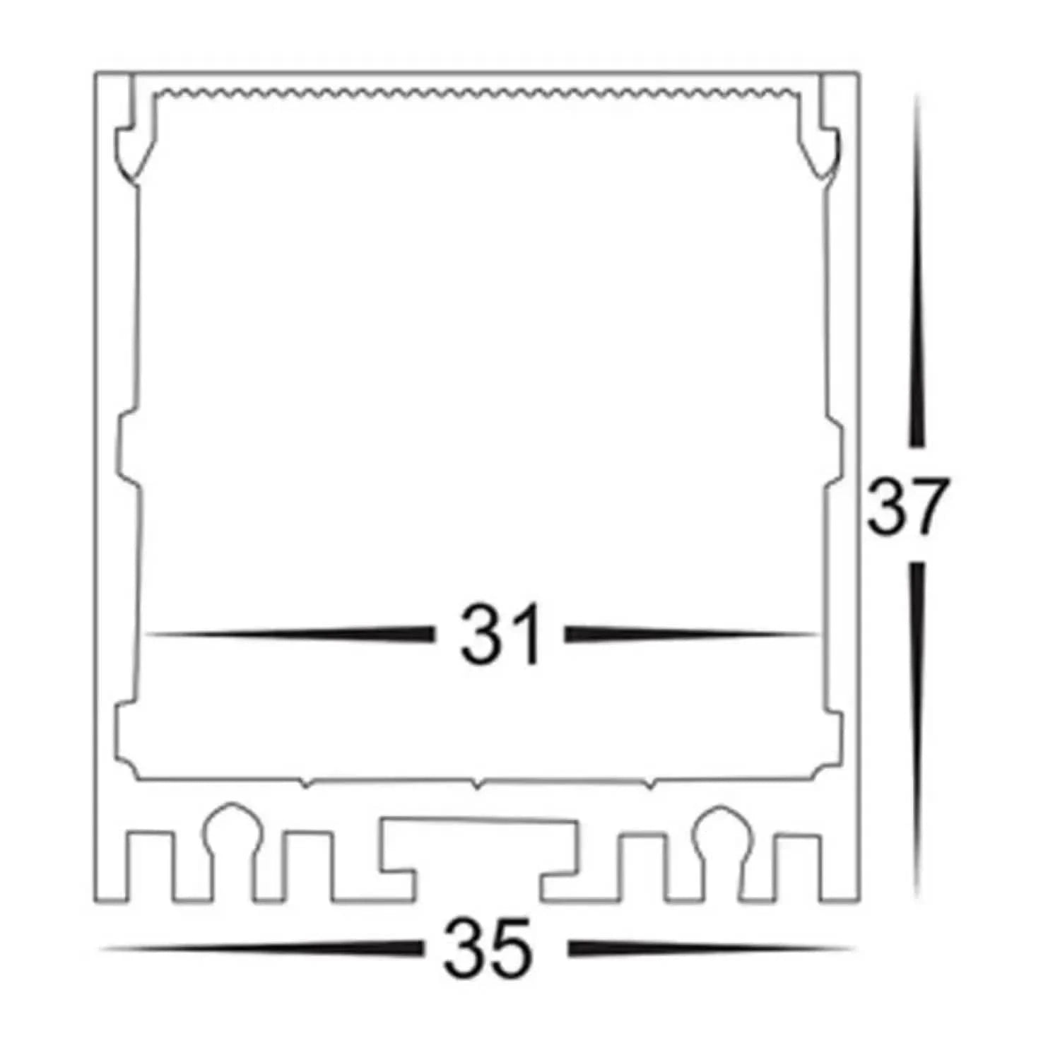 Havit Lighting Lighting 35mm x 37mm Black Deep Square Aluiminium LED Profile Havit Lighting - HV9693-3537-BLK Lights-For-You
