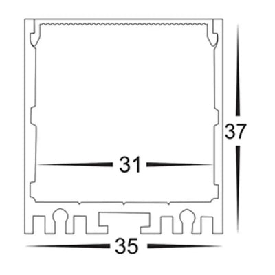 Havit Lighting Lighting 35mm x 37mm Black Deep Square Aluiminium LED Profile Havit Lighting - HV9693-3537-BLK Lights-For-You
