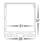 Havit Lighting Lighting 35mm x 37mm White Deep Square Aluminium LED Profile Havit Lighting - HV9693-3537-WHT Lights-For-You