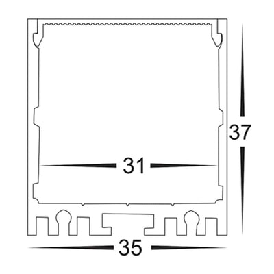 Havit Lighting Lighting 35mm x 37mm White Deep Square Aluminium LED Profile Havit Lighting - HV9693-3537-WHT Lights-For-You
