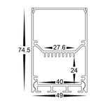 Havit Lighting Lighting 49mm x 75mm Silver Square Deep LED Profile Havit Lighting - HV9693-4975 Lights-For-You