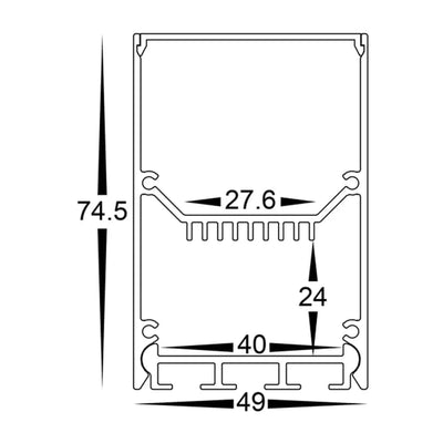 Havit Lighting Lighting 49mm x 75mm Silver Square Deep LED Profile Havit Lighting - HV9693-4975 Lights-For-You