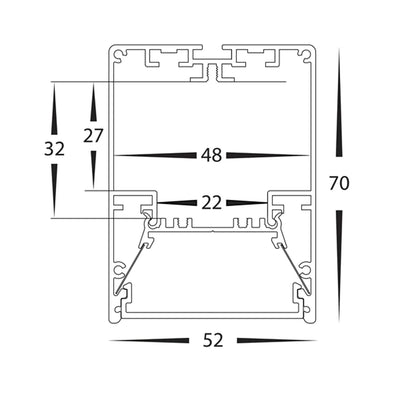 Havit Lighting Lighting 52mm x 70mm Deep Square LED Profile in Black or White Havit Lighting - HV9693-5270 Lights-For-You