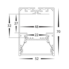 Havit Lighting Lighting 52mm x 70mm Deep Square LED Profile in Black or White Havit Lighting - HV9693-5270 Lights-For-You