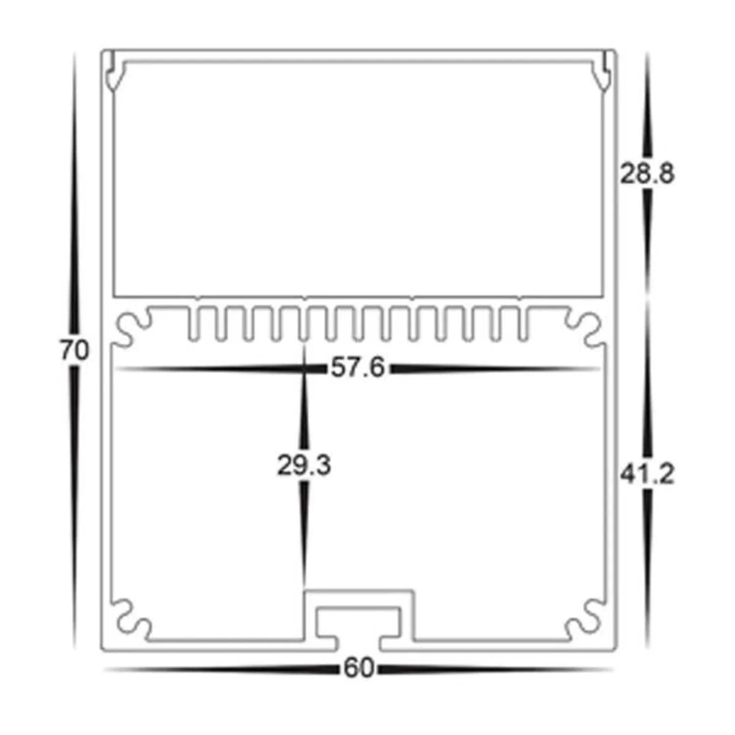 Havit Lighting Lighting 60mm x 70mm Silver Slimline Square Deep Large LED Profile Havit Lighting - HV9693-6070 Lights-For-You