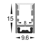 Havit Lighting Lighting 9mm x 15mm Silver Shallow Square Lights-For-You