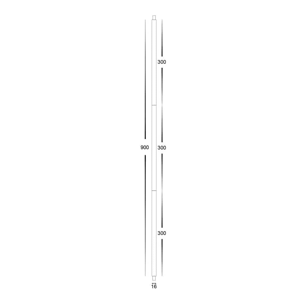 three 300mm segments that can be combined for a total extension of 900mm, offering flexible suspension lengths to suit different ceiling heights and design preferences.