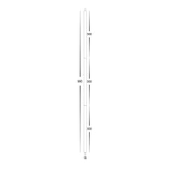 three 300mm segments that can be combined for a total extension of 900mm, offering flexible suspension lengths to suit different ceiling heights and design preferences.
