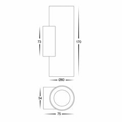 Havit Lighting Lighting Aries Up and Down LED Wall Light CCT 12w Aluminium Black or White Havit Lighting - HV3626S-ALU Lights-For-You