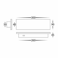Havit Lighting Lighting Barline Shadow Outdoor LED Wall Light 300mm in Black, White Havit Lighting - HV3571T Lights-For-You