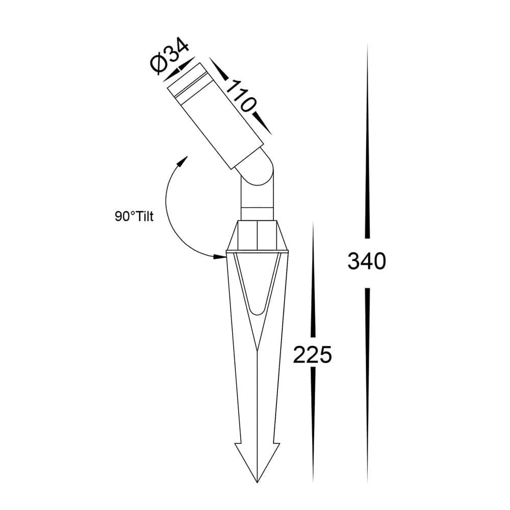 Havit Lighting Lighting Cilindor LED Garden Spike Light 3w CCT Antique Brass, Black, Brass Havit Lighting HV1435T Lights-For-You