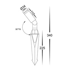 Havit Lighting Lighting Cilindor LED Garden Spike Light 3w CCT Antique Brass, Black, Brass Havit Lighting HV1435T Lights-For-You