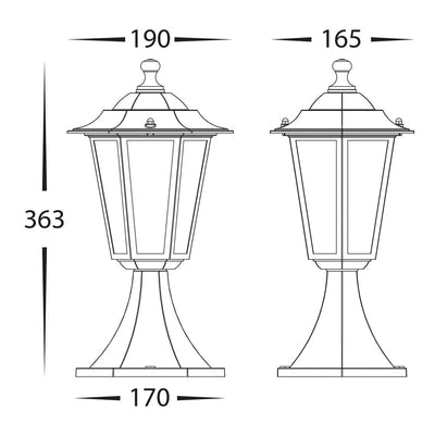 Havit Lighting Lighting Fibra 6 Panel Pillar Light in Aluminium Black Havit Lighting - HV1652W-BLK Lights-For-You HV1652W-BLK