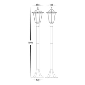 Havit Lighting Lighting Fibra 6 Panel Post Light in Aluminium Black Havit Lighting - HV1652W-P-BLK Lights-For-You HV1652W-P-BLK