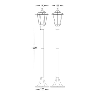 Havit Lighting Lighting Fibra 6 Panel Post Light in Aluminium Black Havit Lighting - HV1652W-P-BLK Lights-For-You HV1652W-P-BLK