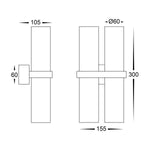 Havit Lighting Lighting HV10392T - Luz White TRI Colour Double Up & Down Wall Pillar Lights Lights-For-You HV10392T