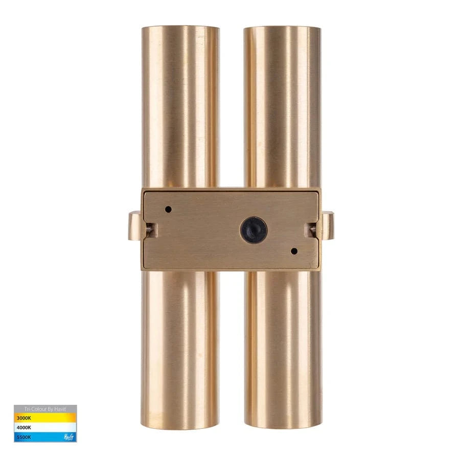 Havit Lighting Lighting HV10592T - Luz Solid Brass TRI Colour Double Up & Down Wall Pillar Lights Lights-For-You HV10592T