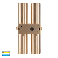 Havit Lighting Lighting HV10592T - Luz Solid Brass TRI Colour Double Up & Down Wall Pillar Lights Lights-For-You HV10592T