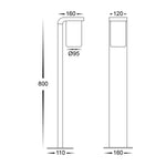 Havit Lighting Lighting HV1692W-BLK - Angela Aluminium Black LED Bollard Light Lights-For-You HV1692W-BLK