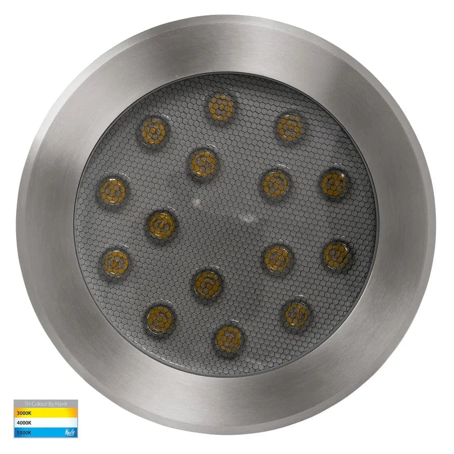 Havit Lighting Lighting HV1845T - Split 316 Stainless Steel TRI Colour 18w LED Inground Light Lights-For-You HV1845T-240V