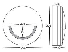 Havit Lighting Lighting HV2961T-TTM-12V | HV2961T-TTM-240V - Nava Titanium Coloured Aluminium LED Step Light with Eyelid Lights-For-You