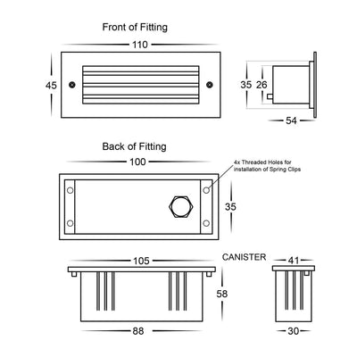 Havit Lighting Lighting HV3008T-SS316-12V | HV3008T-SS316-240V - Bata 316 Stainless Steel 3w LED Brick Light Lights-For-You