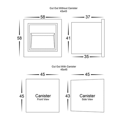 Havit Lighting Lighting HV3111T-BLK-12V - Black Small Square Recessed LED Step Light Lights-For-You HV3111T-BLK-12V
