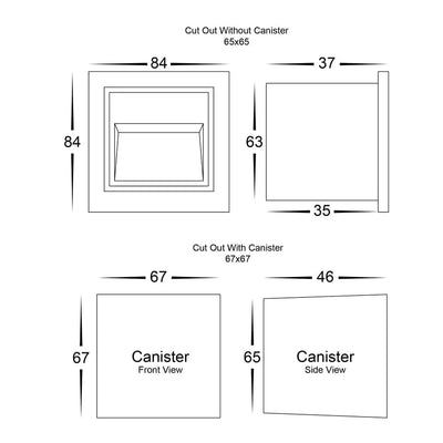 Havit Lighting Lighting HV3112T-WHT-240V | HV3112T-WHT-12V - White Square Recessed LED Step Light Lights-For-You